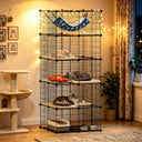 COMHOMA® 3/4/5 Tiers Cat Cage for Multiple Cats with Removable Tray & Hammock PET08