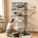 COMHOMA® 3/4/5 Tiers Cat Cage for Multiple Cats with Removable Tray & Hammock PET08