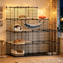 COMHOMA® 3/4/5 Tiers Cat Cage for Multiple Cats with Removable Tray & Hammock PET08