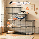 COMHOMA® 3/4/5 Tiers Cat Cage for Multiple Cats with Removable Tray & Hammock PET08