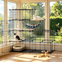 COMHOMA® 3/4/5 Tiers Cat Cage for Multiple Cats with Removable Tray & Hammock PET08