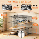 COMHOMA® 3/4/5 Tiers Cat Cage for Multiple Cats with Removable Tray & Hammock PET08