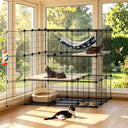 COMHOMA® 3/4/5 Tiers Cat Cage for Multiple Cats with Removable Tray & Hammock PET08