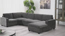 119' U-Shaped Sectional Sofa, 6 Seat Chenille Corner Couch Set with Cup Holders, Oversized Chaise Lounge, Irregular Corner, Deep and Wide Seat, Comfy Sofa for Living Room&Apartment, 2 Colors