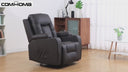 COMHOMA PU Massage Recliner with Swivel, Heat & Cup Holders H7134