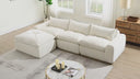 116'' Fully Compressed Sofa with High Density Foam, Integrated Backrest&Seat Cushion, Decorative Edging, Legless Design without Frame, No Assembly Required, Free Combination, Particle Chenille
