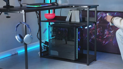 COMHOMA L Shaped Carbon Fiber Office & Gaming Desk DL001