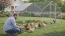 COMHOMA Large Metal Chicken Coop with Waterproof Roof & Lockable Door OT-GD06
