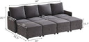 COMHOMA L/U Shaped Convertible Sectional Sofa with Big Storage HS301