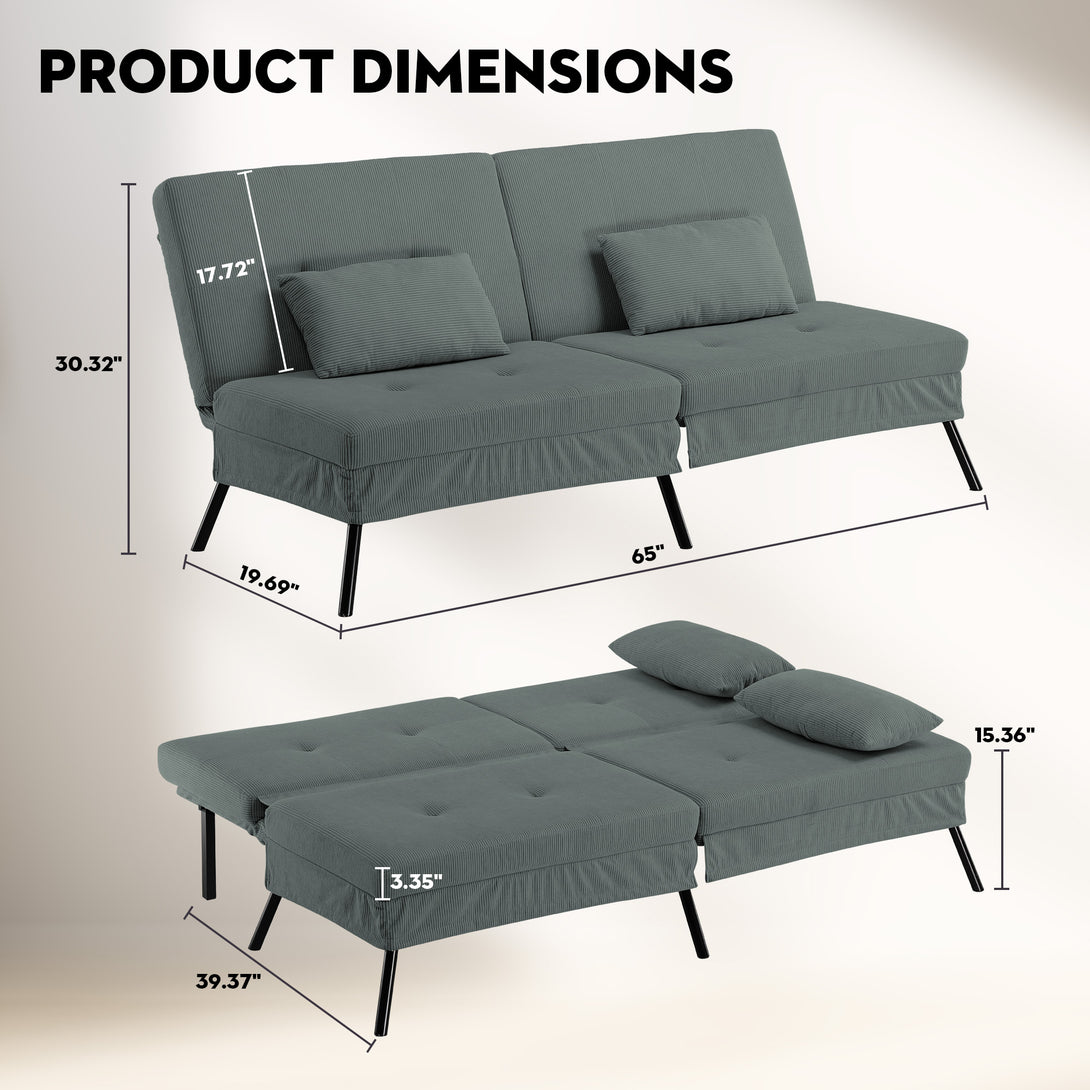 COMHOMA Convertible Futon Sofa Bed B001