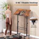 COMHOMA Small Adjustable Standing Desk & Tiltable Tabletop DH005