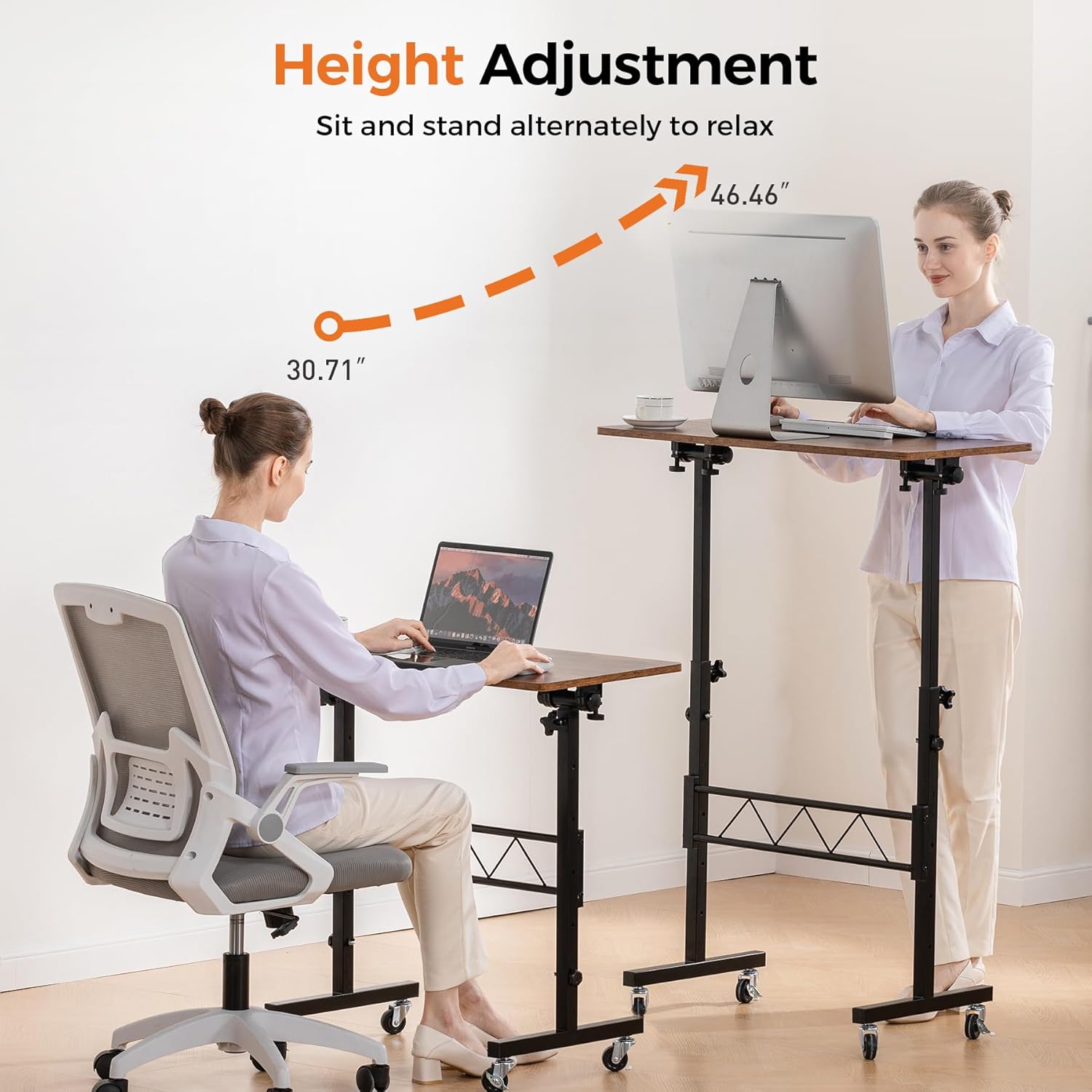 COMHOMA Small Adjustable Standing Desk & Tiltable Tabletop DH005