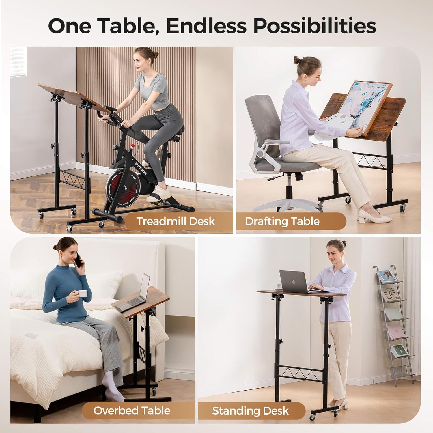 COMHOMA Small Adjustable Standing Desk & Tiltable Tabletop DH005