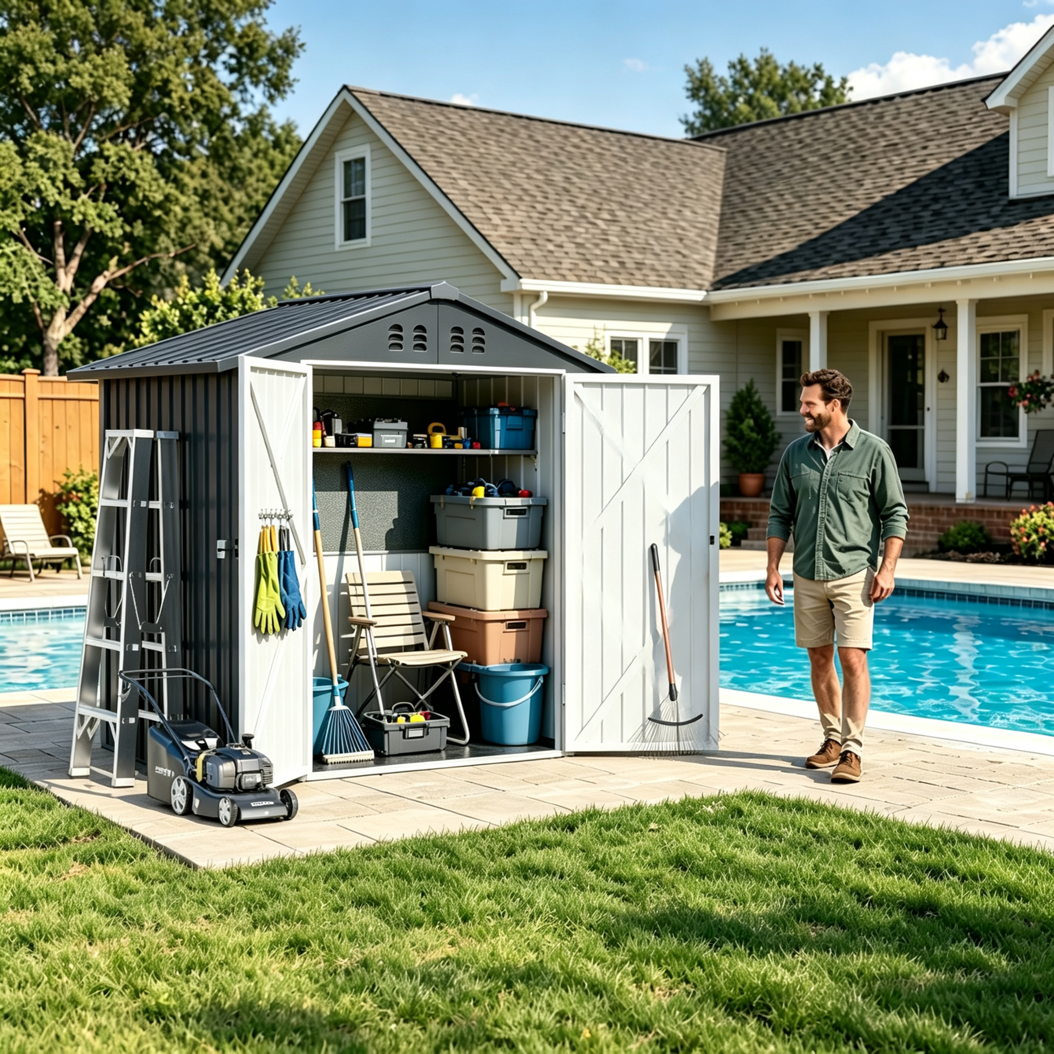 COMHOMA® Outdoor Metal Storage Tool Shed B106