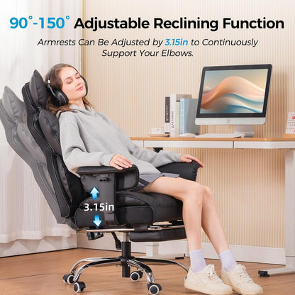 COMHOMA Upgraded Big and Tall Office Chair 400LBS with Adjustable Armrest CH510/CH511