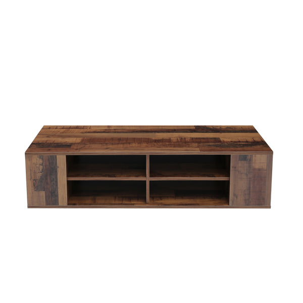 Wall Mounted Media Console,Floating TV Stand Component Shelf with Height Adjustable,Brown