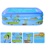 Family Inflatable Swimming Pool Three-layer Printing, Above Ground PVC Outdoor Ocean Toy Pool for Kids, Babies, Adults, 82.60‘’W*55''D*25.50''H