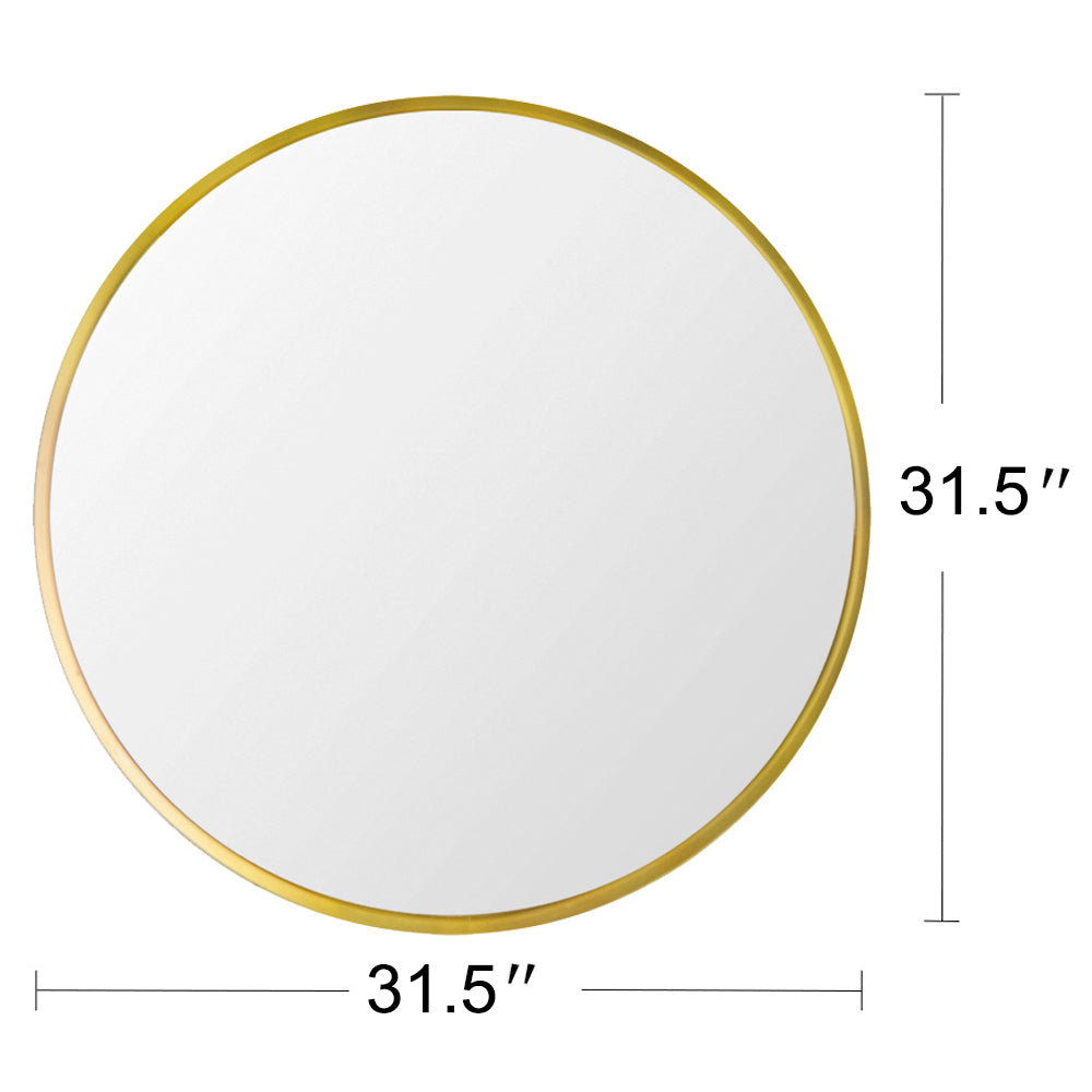 32" Wall Circle Mirror Golden