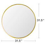 32" Wall Circle Mirror Golden
