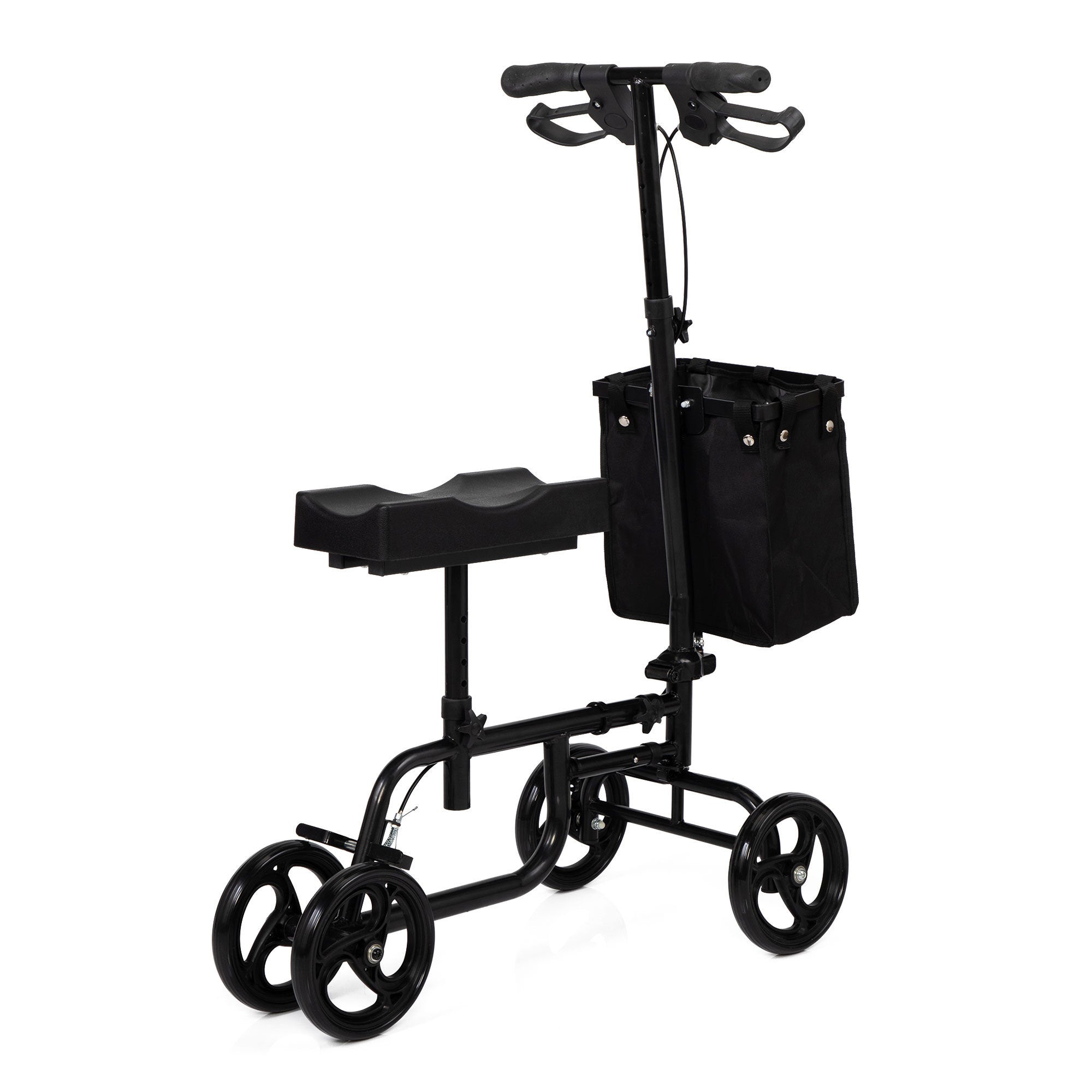 Folding Knee Scooter, Steerable Leg Walker, Black