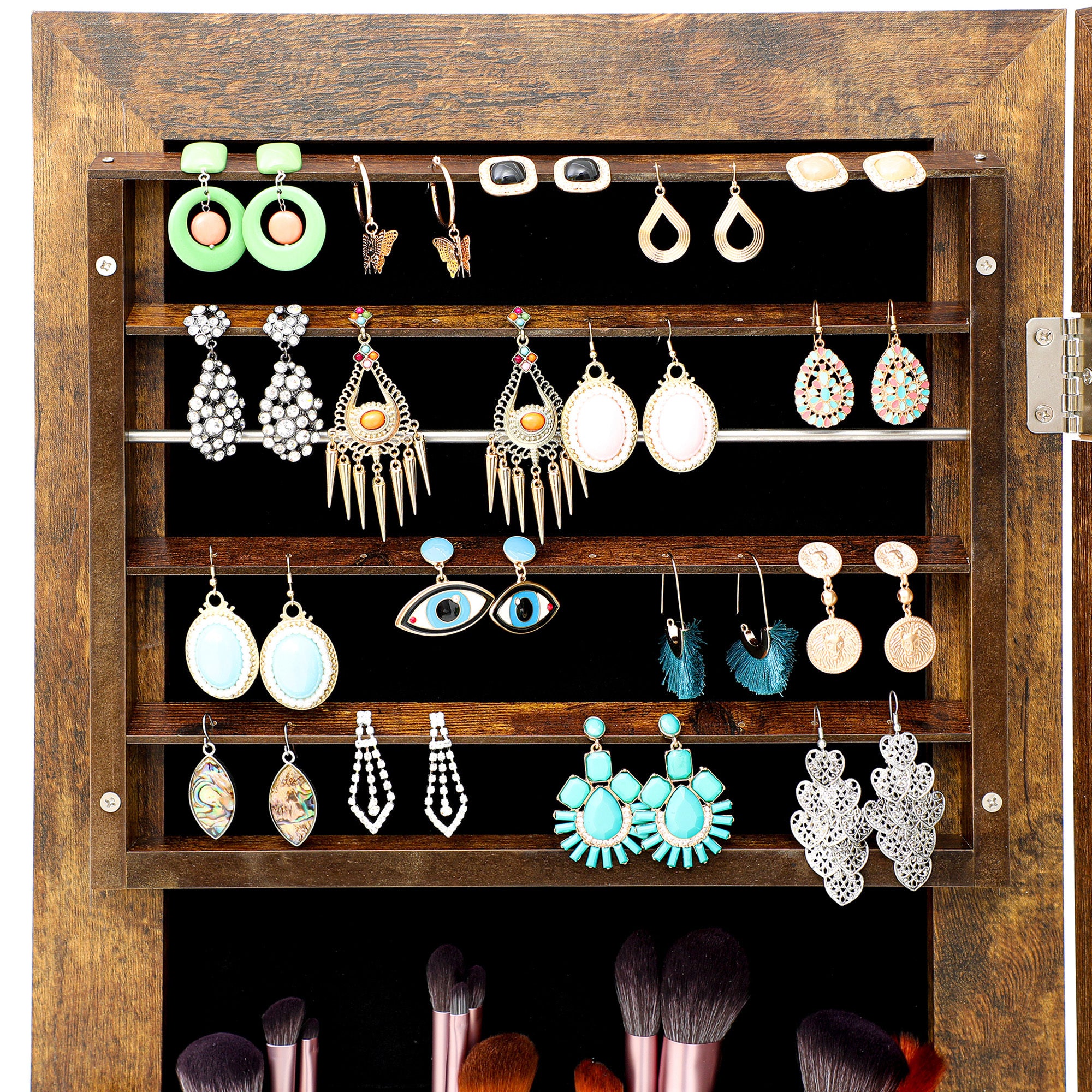 Fashion Simple Jewelry Storage Mirror Cabinet With LED Lights