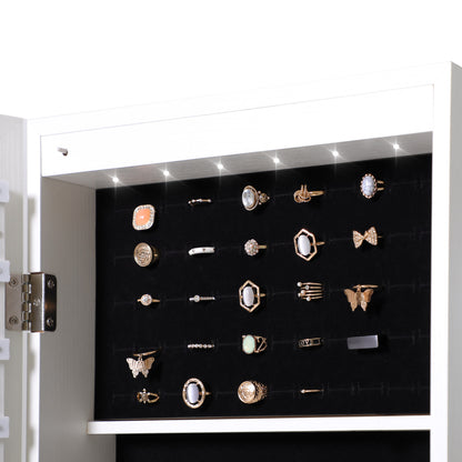 Fashion Simple Jewelry Storage Mirror Cabinet With LED Lights