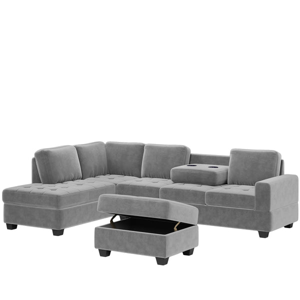 L Shaped Modern Sectional Sofa with Reversible Chaise