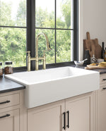 30"L x 19" W Farmhouse/Apron Front White Ceramic Kitchen Sink