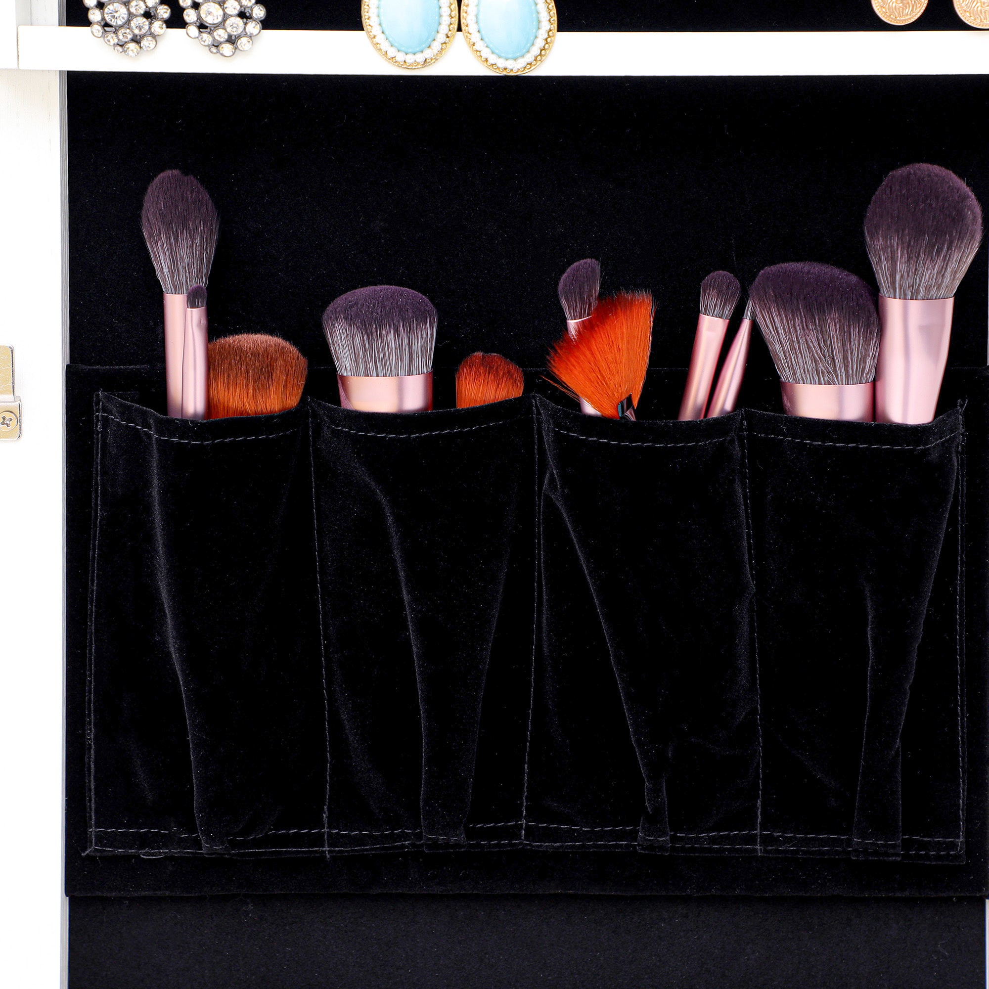 Fashion Simple Jewelry Storage Mirror Cabinet With LED Lights