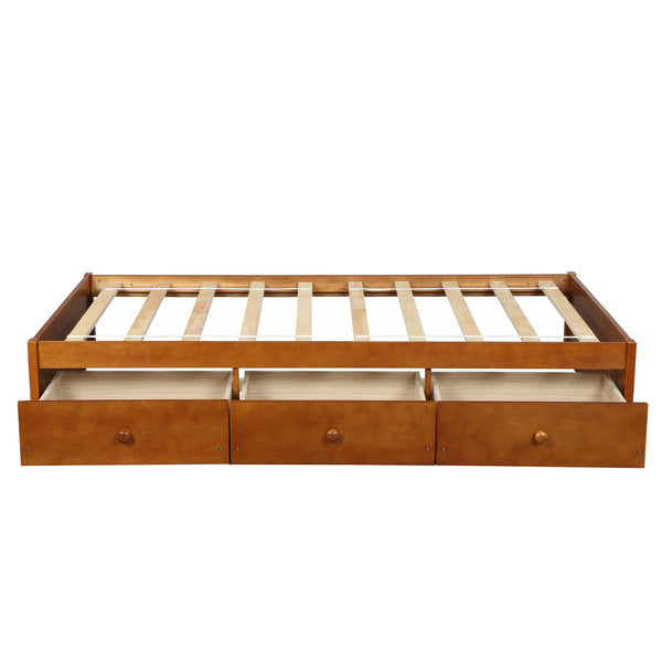 Twin Platform Storage Bed with 3 Drawers