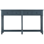 TREXM Console Table Sofa Table Easy Assembly with Two Storage Drawers and Bottom Shelf for Living Room, Entryway (Antique Navy)