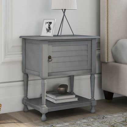 Versatile Nightstand with USB Charging Design, Gray