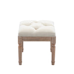Padded Square Ottoman Benchand Rubber Wood Legs