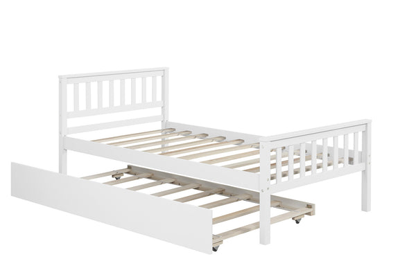 Twin Bed with Headboard and Footboard White