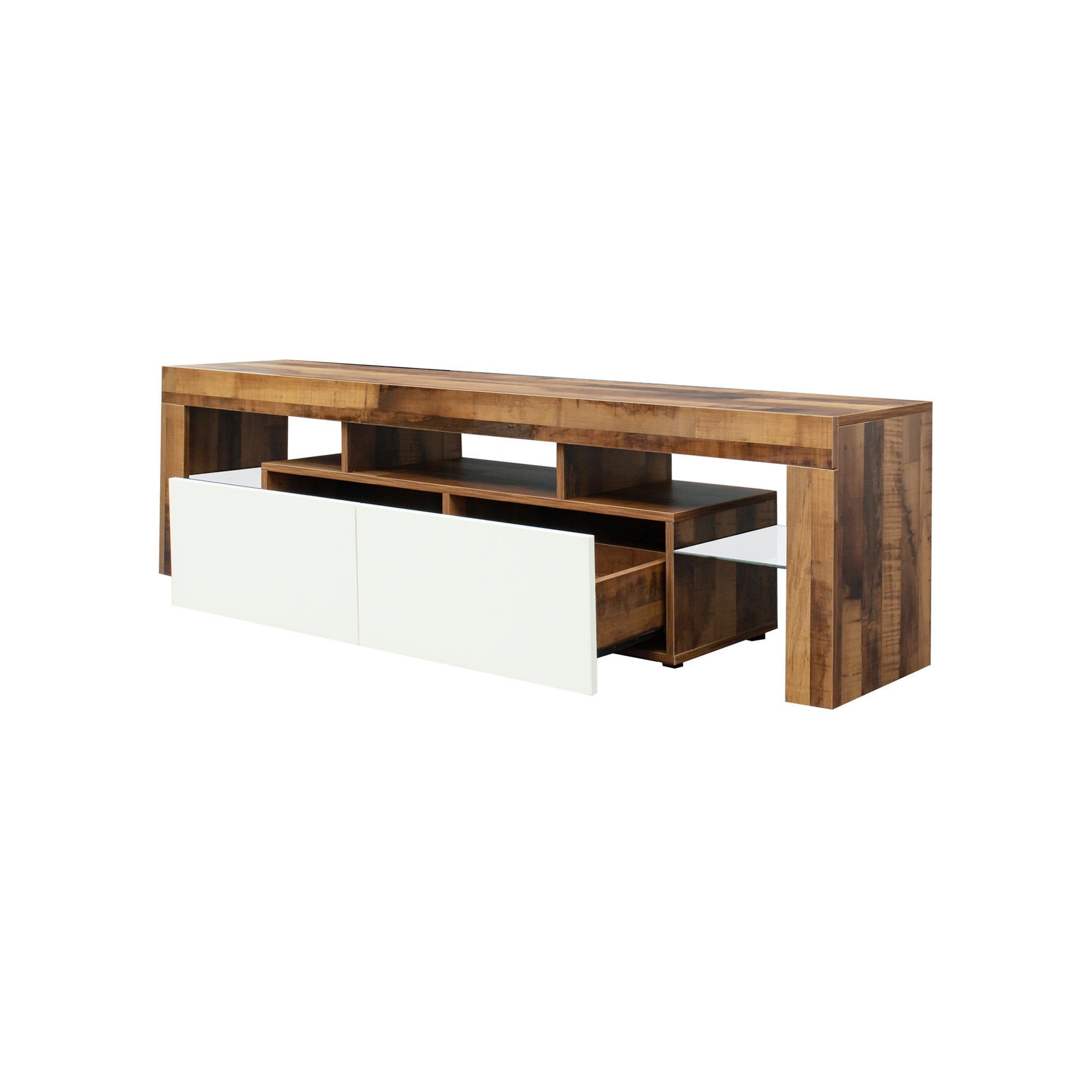 Living Room Furniture TV Stand Cabinet,Fir Wood,White