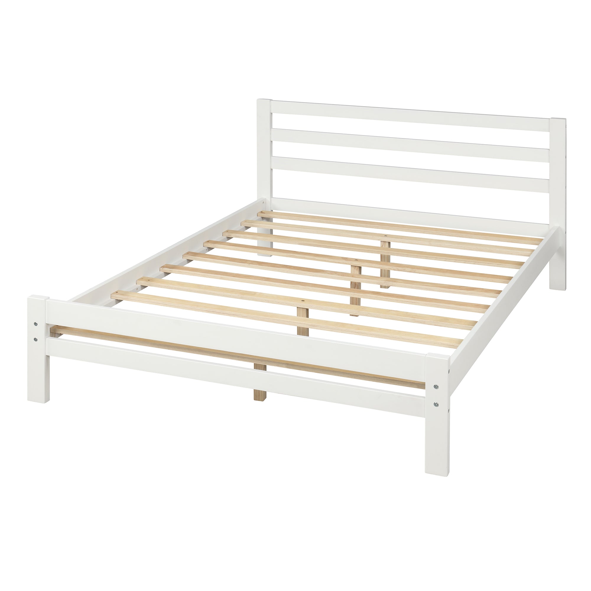 platform full bed with drawers, white