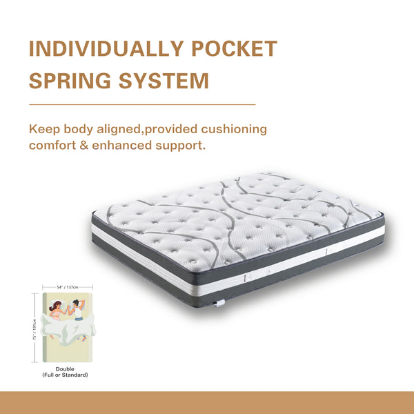 12” Hybrid Pocket Spring Mattress-FULL