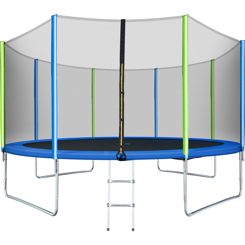 Outdoor Trampoline with Wind Stakes 12FT, Blue