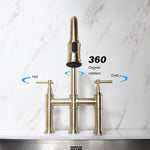 kitchen sink  Bridge Kitchen Faucet with Pull-Down Sprayhead in Spot