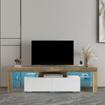 Living Room Furniture TV Stand Cabinet,Gray Walnet,White