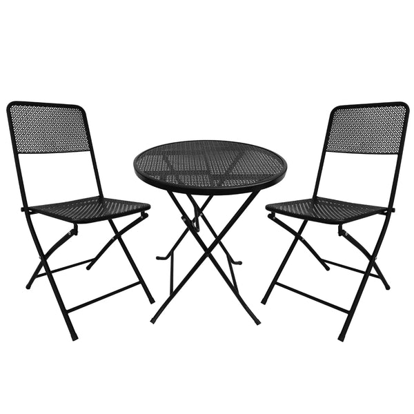 Metal Folding Outdoor Patio Furniture Sets, 3 PCS Sets