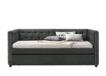 Romona Twin Daybed & Trundle , Gray Fabric