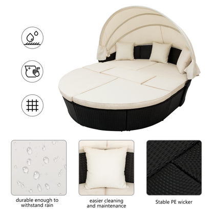 Outdoor Rattan Daybed Sunbed Set