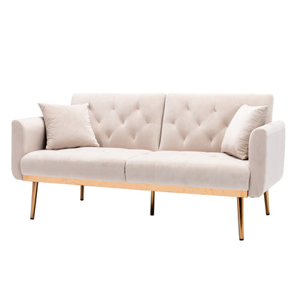 Giga Loveseat Sofa With Rose Gold Metal Feet