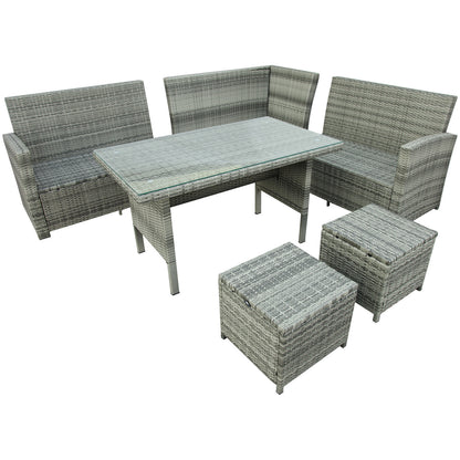 Patio Furniture Outdoor Sectional Sofa Set, Gray (6Pcs)