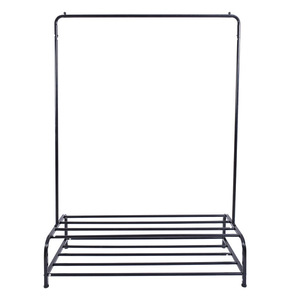 Clothing Garment Rack with Shelves Black