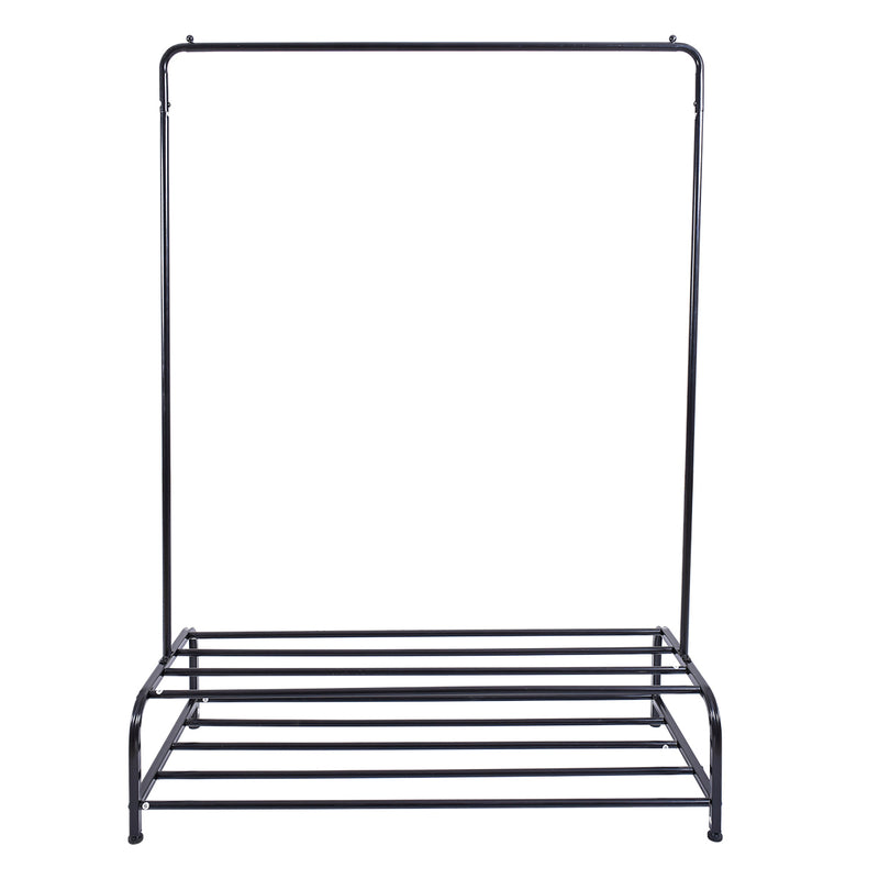 Clothing Garment Rack with Shelves Black