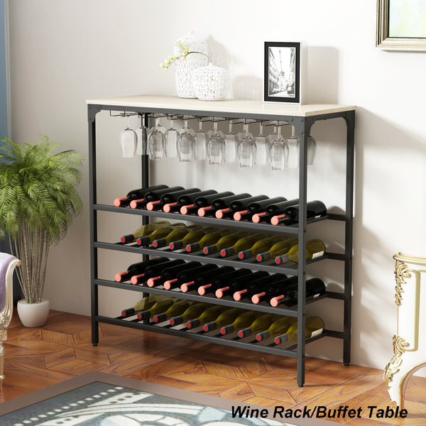 Rustic 5-Tier Wine Bottle Organizer Shelves