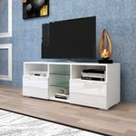 Modern Minimalist TV Cabinet Living Room with 20 colors LED Lights,TV Stand Entertainment Center (White) Modern High-Gloss LED TV Cabinet, Simpleness Creative Furniture TV Cabinet