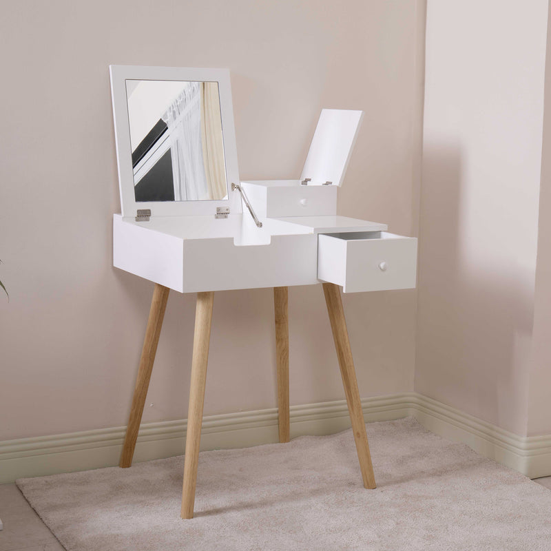 Wooden Vanity Desk Flip-top White